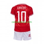 Camisolas de futebol Dinamarca Eriksen 10 Criança Equipamento Principal Euro 2024 Manga Curta